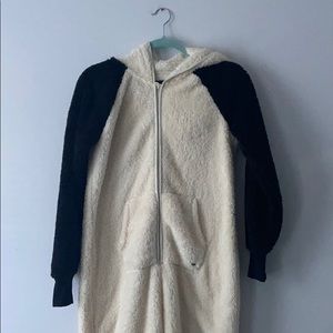 AE Sherpa Panda One Piece Zip Pajamas